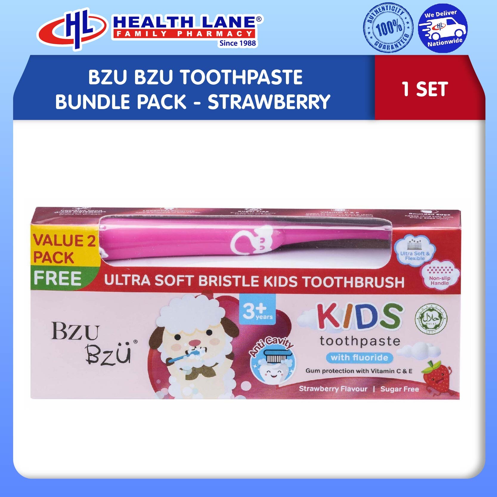 BZU BZU TOOTHPASTE BUNDLE PACK - STRAWBERRY